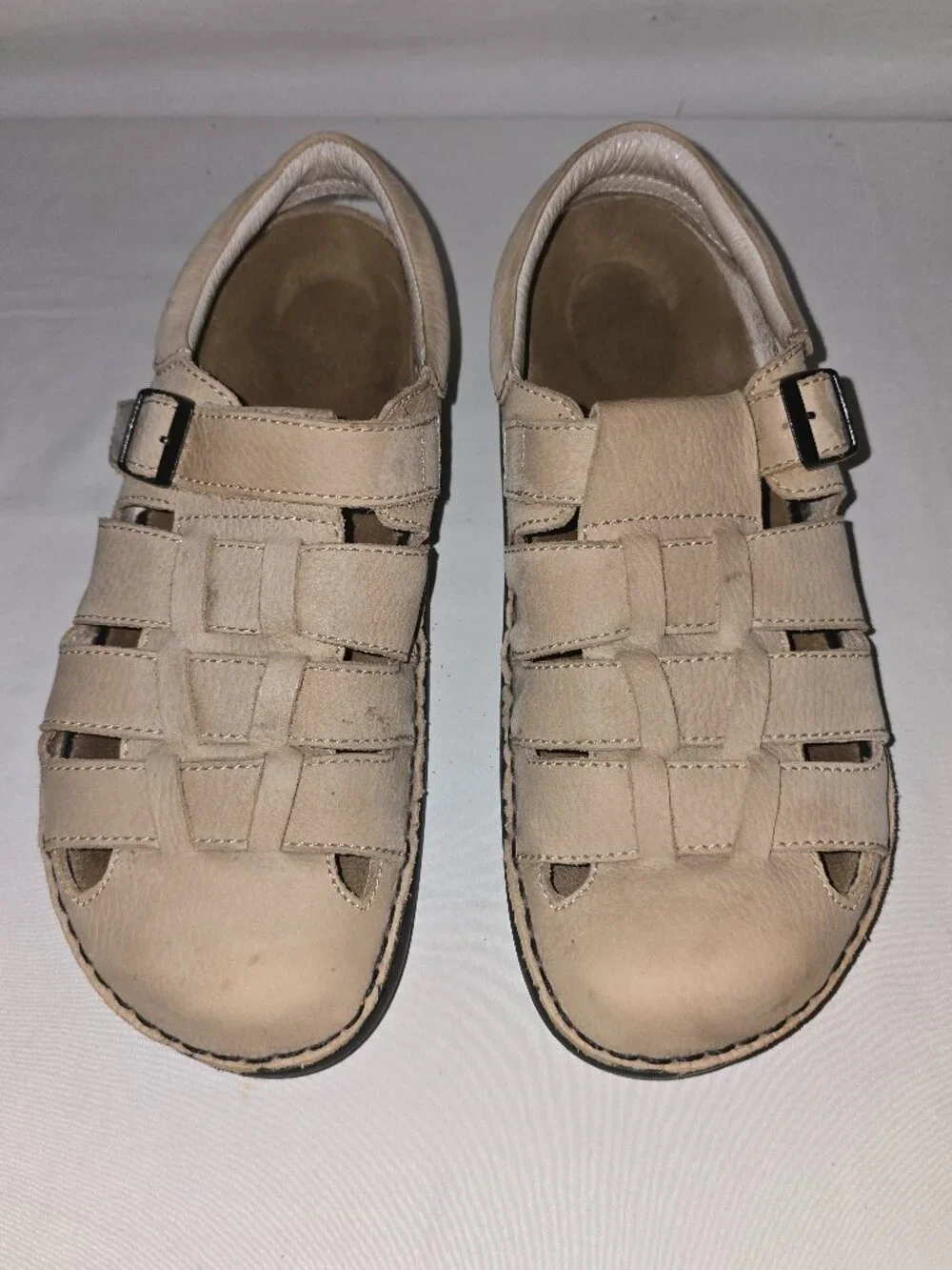 Birkenstock Footprints Light Beige Suede Nubuck Fisherman's Sandals Men's 43